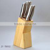 Wholesale 5pcs Sandwich Handle Cheap Kitchen Knife Set With Wooden Block