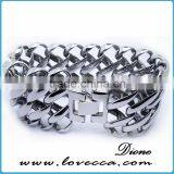 Men's Gothic Silver Skull Stainless Steel Cuff Bangle