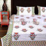 Indian Hand Block Printed Bed Sheet Wholesale Home Textile Cotton Fabric Bedsheet thumbnail-2