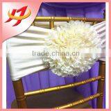 Wholesale Champagne Wedding Rosette Decoration Chair Sash Fabric thumbnail-1