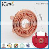 Round Rose Gold Embossed Logo Small Custom Handbag Metal Tags