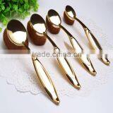 Plastic Electroplating Handle Material Smudge Brush,Angular Blush,Flat Brush Style Oval Gold Makeup Brushes thumbnail-4