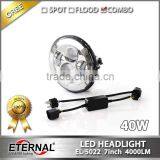 97-16 Jeep Wrangler TJ JK 7" Round 40W LED Headlight Red Blue Purple Pind Amber Halo Ring Harley Motorcycle Headlamp thumbnail-2