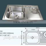 82x45cm 0.8mm Deep Bowl With Waste Bin Stainless Steel Kitchen Sink thumbnail-2