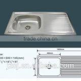 JZ-362 150x50 Export Iraq Single Bowl Double Drain Stainless Steel Kitchen Sink thumbnail-6