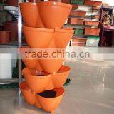 2015 Hot Sales Quincunx Plastic Flower Tower Pots