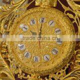 Onyx Tube Antique Grandfather Clock, Copper Mounted Clock, 24K Gold Pendulum Decorated Clock thumbnail-3