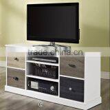Multiple Finish Rustic Design Wooden TV Bench With Drawers thumbnail-1