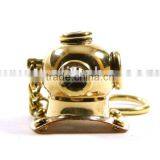 Brass Diving Helmet Brass Nautical Key Chain thumbnail-1