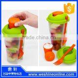 Wholesale Plastic Portable Salad Shaker Cups With Forks thumbnail-3
