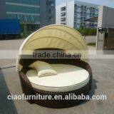 Outdoor Sunbed for Adults Rattan Patio Furniture Round Bed thumbnail-4