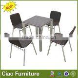 Stackable Rattan Dining Side Table and Chairs thumbnail-1