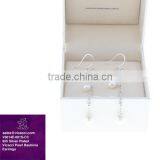 925 Sterling Silver White Gold Plated Bauhinia Flower Pearl Bracelet thumbnail-1