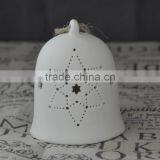 Ceramic Indoor Christmas LED Light Bell With Hollow Design Wholesale thumbnail-5