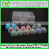 Food Grade Silicone Material in Ear Headphone Round Case for Mobile,MP3 thumbnail-2