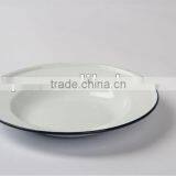 Enamelware 14-26cm White Porcelain Enamel Soup Plate Plain thumbnail-1