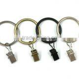 Rod Ring With Clip Hanging / A Ring With A Clip / Iron Curtain Ring With Clip Black Coated thumbnail-3