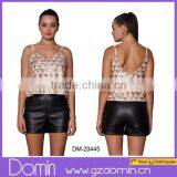 2014 Summer Fashion Design Wholesale Sequin Chiffon Ladies Tops