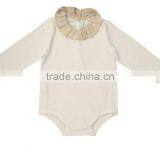 Gorgeous Winter Pleated Collar Plain Colour Baby Girls Rompers thumbnail-1