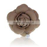 Yiwu Factory Wholesale Rhinestone Brooch Custom Fabric Flower Brooches Big Flower Hairwear thumbnail-6