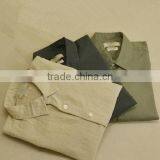 Collar Pocket Men Shirt Men Chinese Collar Shirts Mens Linen Shirts thumbnail-1