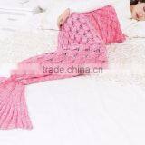 Wholesale Winter Thick Fish Scale Mermaid Knitted Throw Blanket thumbnail-2
