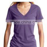 Plain Dyed Womens V Neck t Shirt