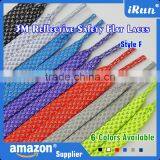 New Brand 3M Reflective Flat Woven Laces - Mix Colors 3M Safety Sneaker Flat Shoelaces - Polyester Stripe Safety Laces thumbnail-5