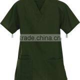 Unisex Three Pockets V-Neck Medical Scrub Top thumbnail-1