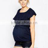 Regular Fit Lightweight Fabric Self-tie Belt Maternity Tee Wholesale Maternity Clothes thumbnail-2
