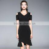 Dressing Sexy for Women Party Specital Occasion Round-color Black Solid Color Fishtail Dresses thumbnail-1