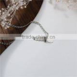 New Fashion Iron Based Alloy Necklace Link Curb Chain Silver Tone Light Pink Heart Pendant Enamel 68.5cm Long thumbnail-2