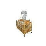 Nature Color Baby Wooden Cribs With Small Automatic Swing Cot