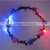 New Products Artificial Flower Head Band LED Light Rose Flower Wreath thumbnail-2
