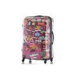 Business travel printed PC trolley case extra large luggage sets with 4 wheels