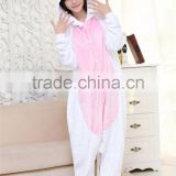 2016 Unique designs white cat women pajamas with adult footed for cosplay costumes