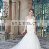 Exquisite Appliqued and Beaded See Through Back Mermaid Lace Straps Tulle Wedding Dress Bridal Gown thumbnail-3