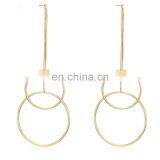 Fashion Metal Earring Long Drop Earring With Circle thumbnail-1