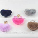 Saint Valentine's Day Gift Girl's Plush Fur Pom Pom Heart Shape Keychain Bag Girls' Accessories Car Pendant thumbnail-6