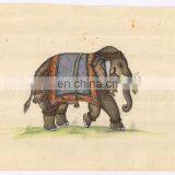 Miniature Water Color Painting Royal Elephant Miniature Art Original Paper Handmade Painting Ethnic Wall Decor