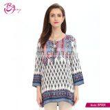 Guangzhou Apparel Thread Simple Desgin Cotton Blouse Ladies
