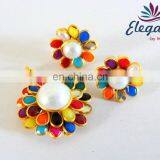 Indian Hand Crafted Pachi Pendant Earring Pair Costume Jewellery- Pachi Art Pendant Set thumbnail-1