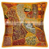 Indian Handmade Cushion Cover Embroidery Patchwork Decor Pillow Beaded Covers 16 Embroidered Ethnic Decorative Vintage Cases Art thumbnail-2