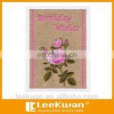 Flowers Design Embroidery Greeting Cards For Birthday