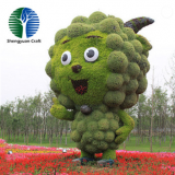 China factory plastic grass sculpture artificial topiary animal sheep shape amusement park decoration