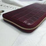 Customized ladies long wallet crocodile pattern suede leather zipper clutch bag fashion multi-function change mobile phone bag