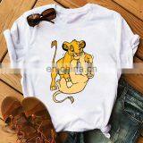 New Cute Lion King Lady T-shirt Cartoon Printing Harajuku Female T-shirt Loose Short Sleeve Top thumbnail-3