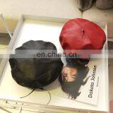 Fashion Women PU Leather Octagonal Caps Newsboy Cap Vintage Bonnet Beret Style Retro Leather Hat Cowboy thumbnail-6