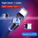 Flowing Light Led Magnetic Charging Cable Micro Usb Type C Magnet Usb Cable Streamer Phone Charger Cable For Iphone thumbnail-5