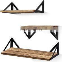 Metal Shelf Rustic Wood Home Decoration Floating Shelves Set Wall Mounted Shelves thumbnail-1